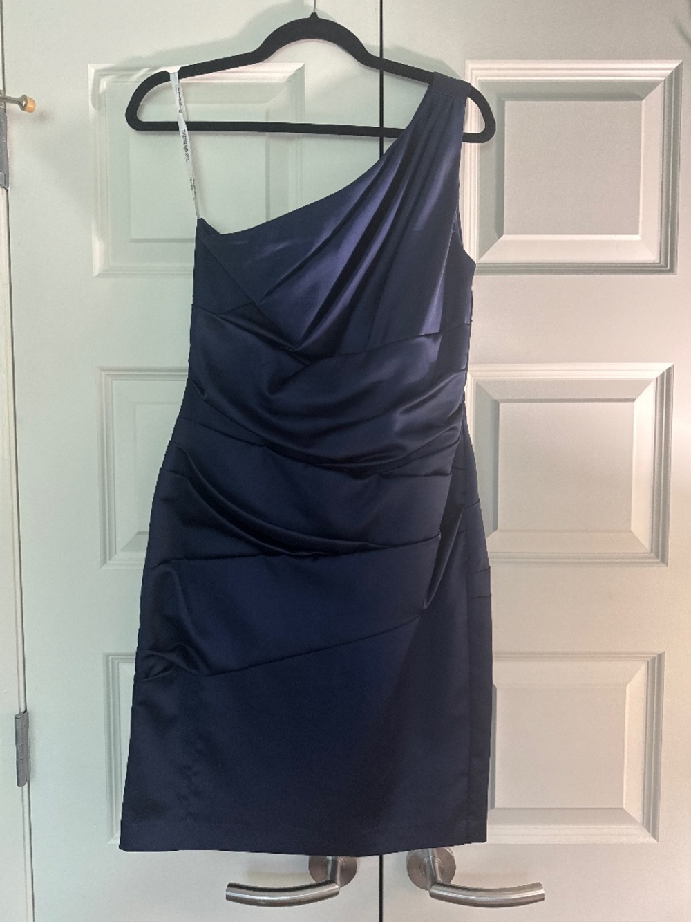 David’s Bridal Ruched Dress in navy